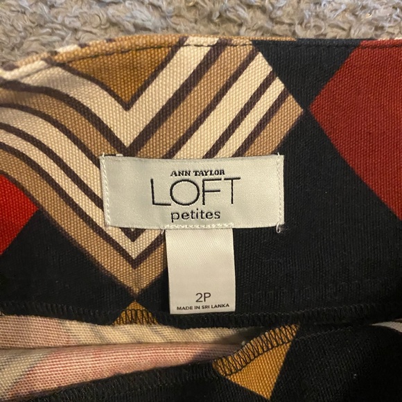 Loft maroon, tan, cream and black mini skirt - Picture 2 of 3